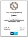 NFDA Framed Certificate Best of the Best (Silver)