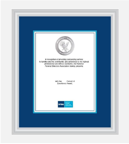 NFDA Framed Certificate Best of the Best (Silver)