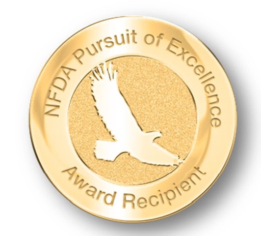 [CO-BLD0189] NFDA Lapel Pin- Pursuit of Excellence (Gold)