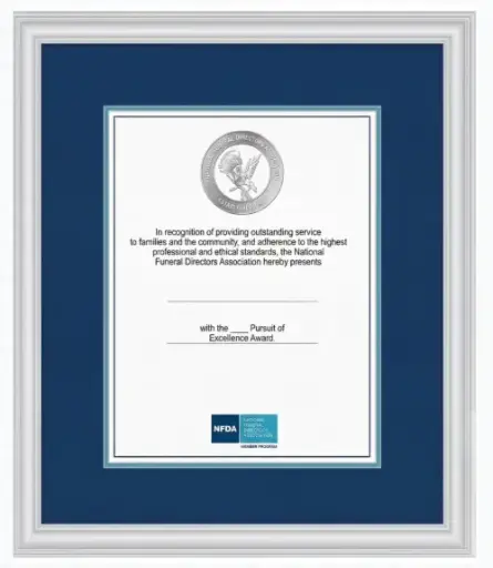 [BLD02069] NFDA Framed Certificate Best of the Best (Silver)